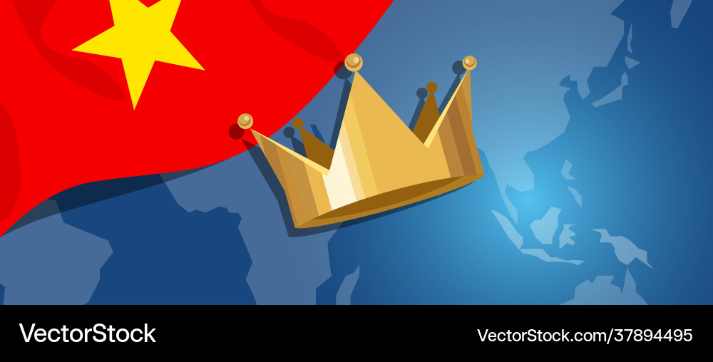 Vietnam Flagge und Gold Kronenkarte Welt Vietnam Flagge und Gold Kronenkarte Welt vektorbild