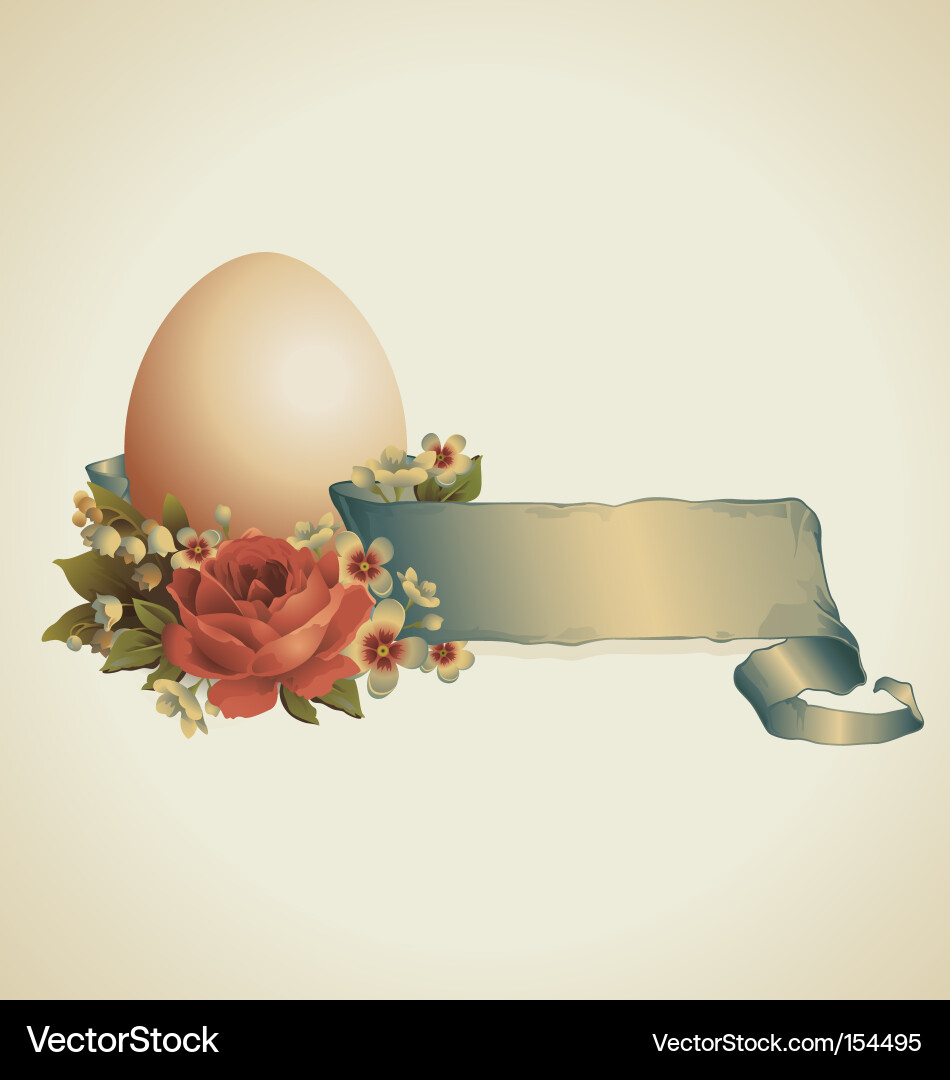 Vintage Floral Easter Banner vector image