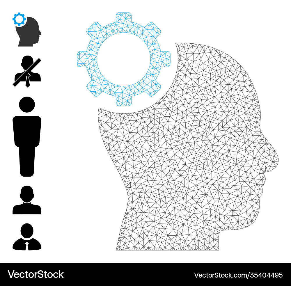 Web net intellect gear icon with simple symbols Web net intellect gear icon with simple symbols vector image