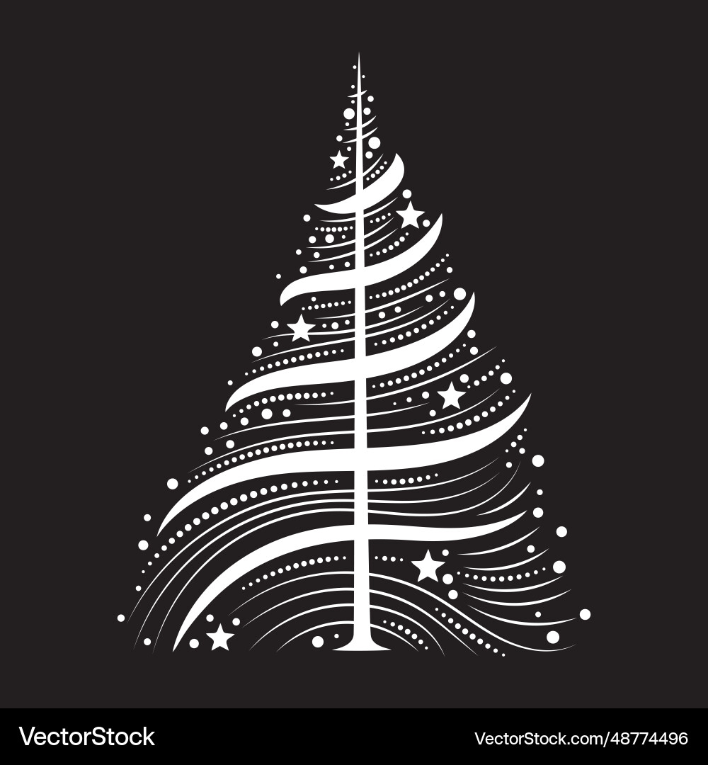 Abstract christmas tree black and white shape – Royalty-Free Vector |  VectorStock, image size:1000x1080