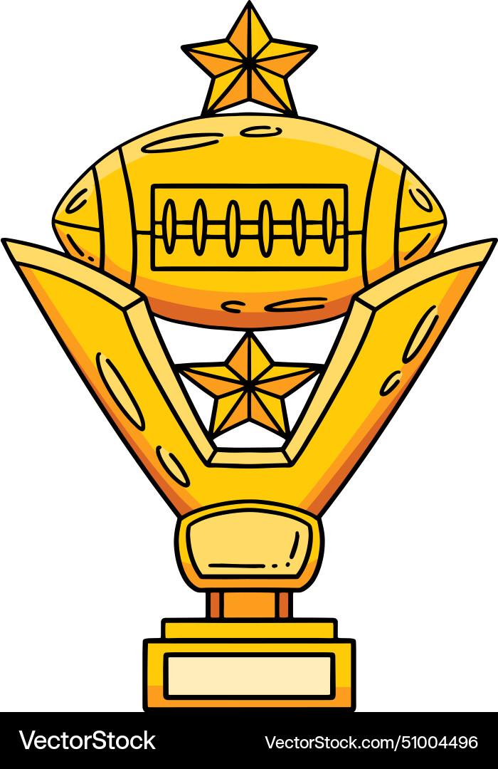 American football trophy cartoon colored clipart vector image