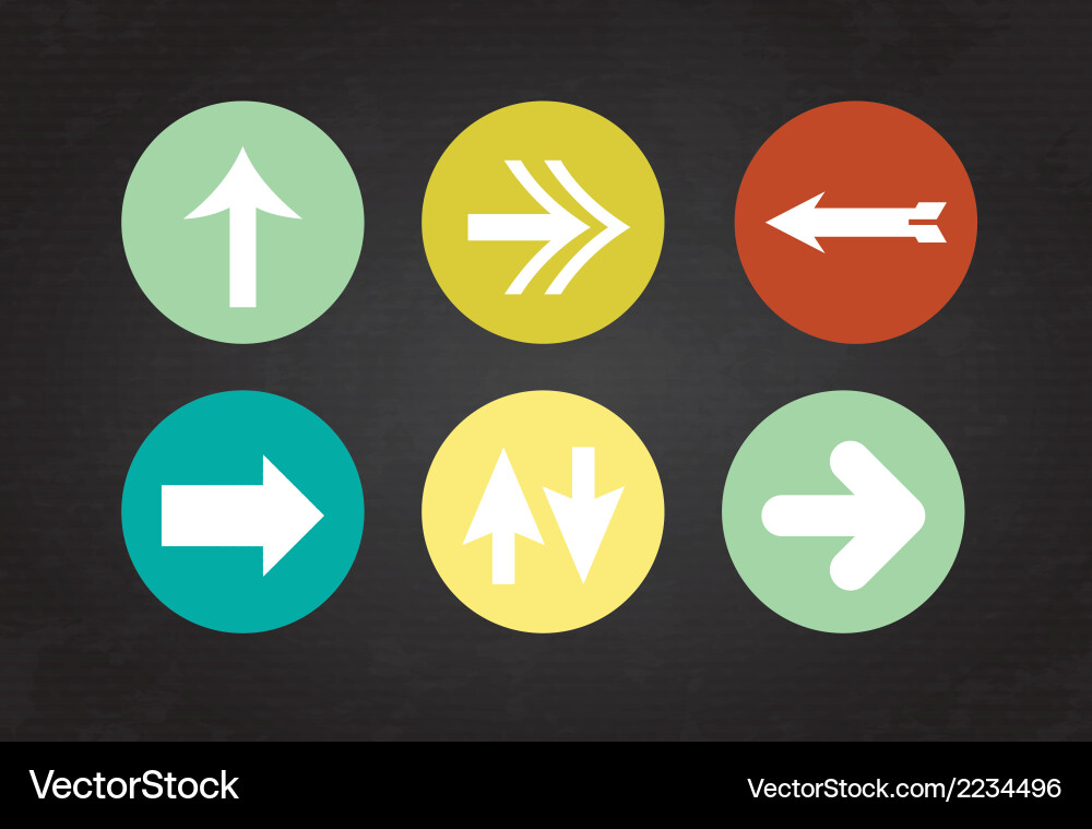 Arrows buttons over black background vector image