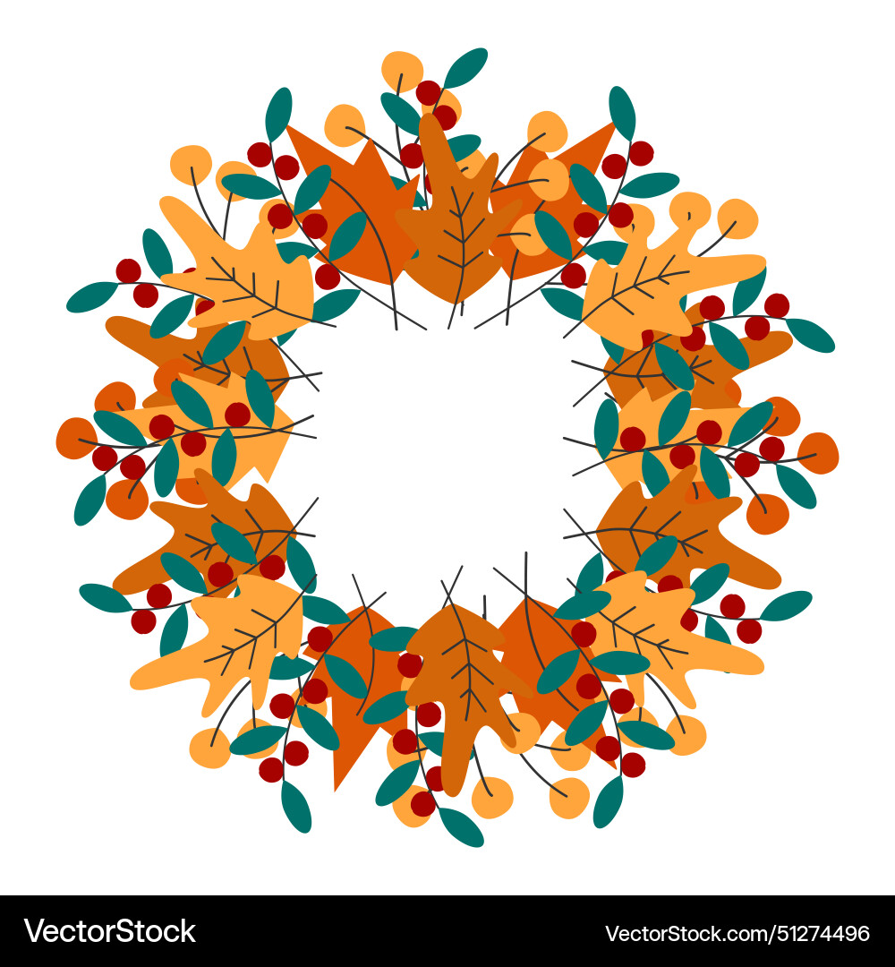 Autumn leaves and branches abstract frame Autumn leaves and branches abstract frame Vector Image