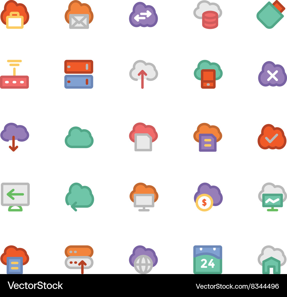 Cloud computing icons 5 vector image