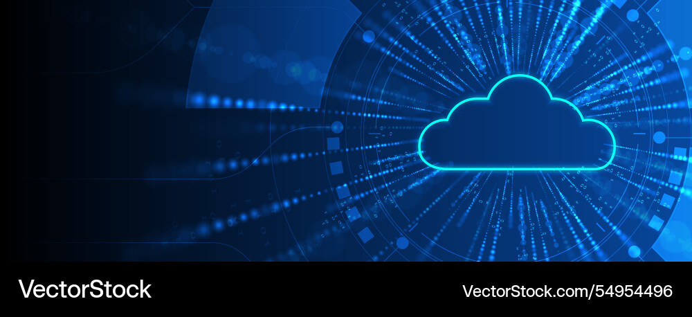 Cloud technology ransfer digital data on circuit Cloud technology ransfer digital data on circuit vector image