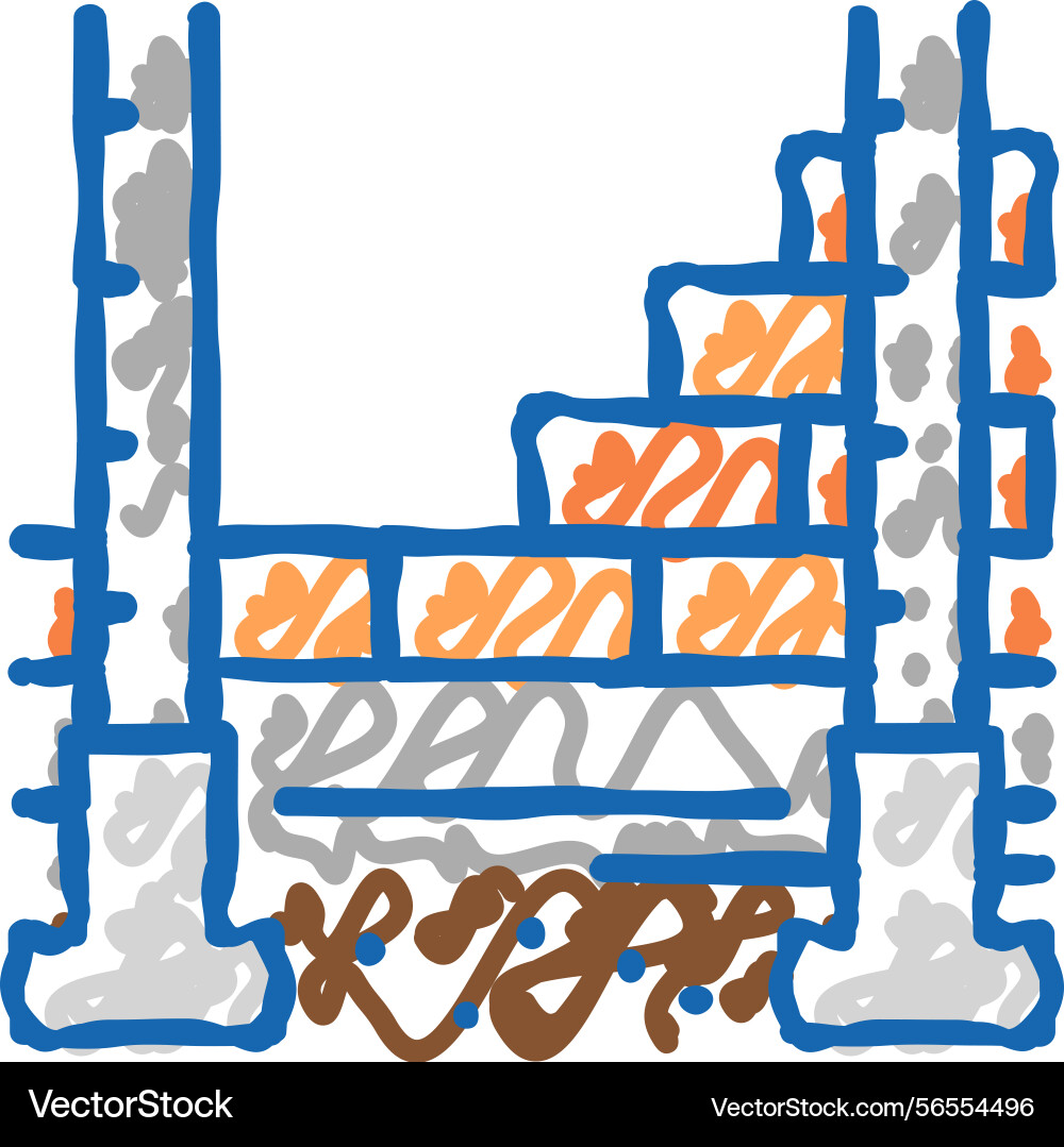Columns building structure icon doodle Columns building structure icon doodle vector image