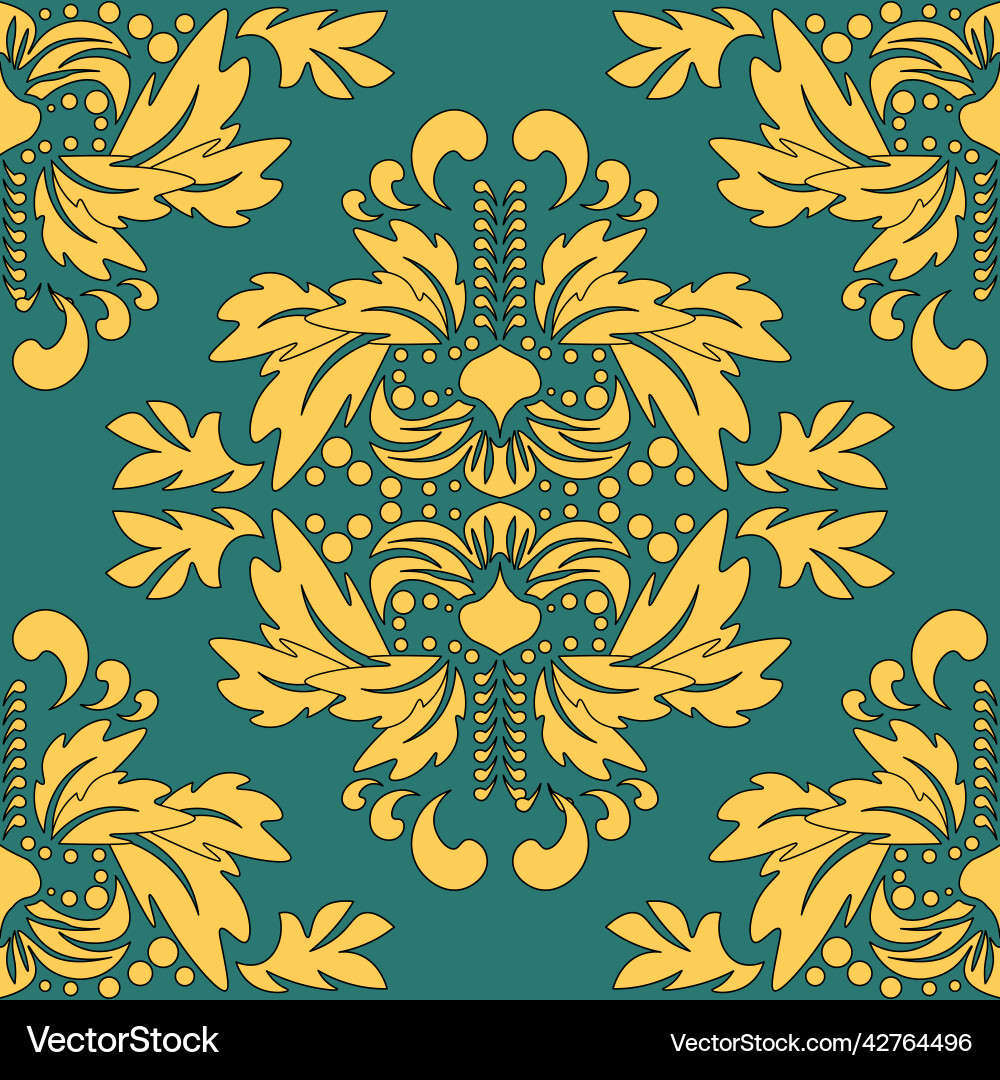 Damask element in classic style on white Damask element in classic style on white vector image