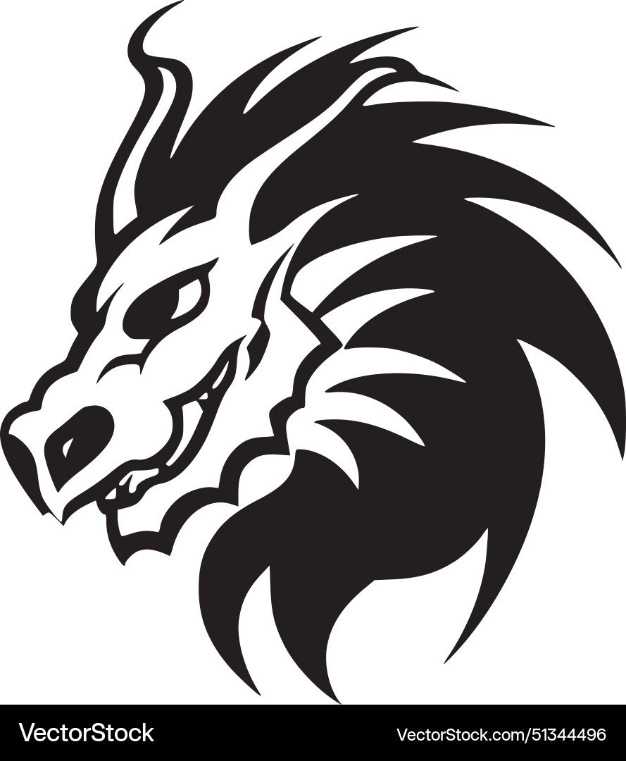 Dragon Minimalist And Flat Logo Royalty Free Vector Vectorstock