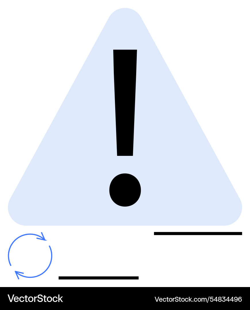 Exclamation mark inside triangle with circular Exclamation mark inside triangle with circular vector image