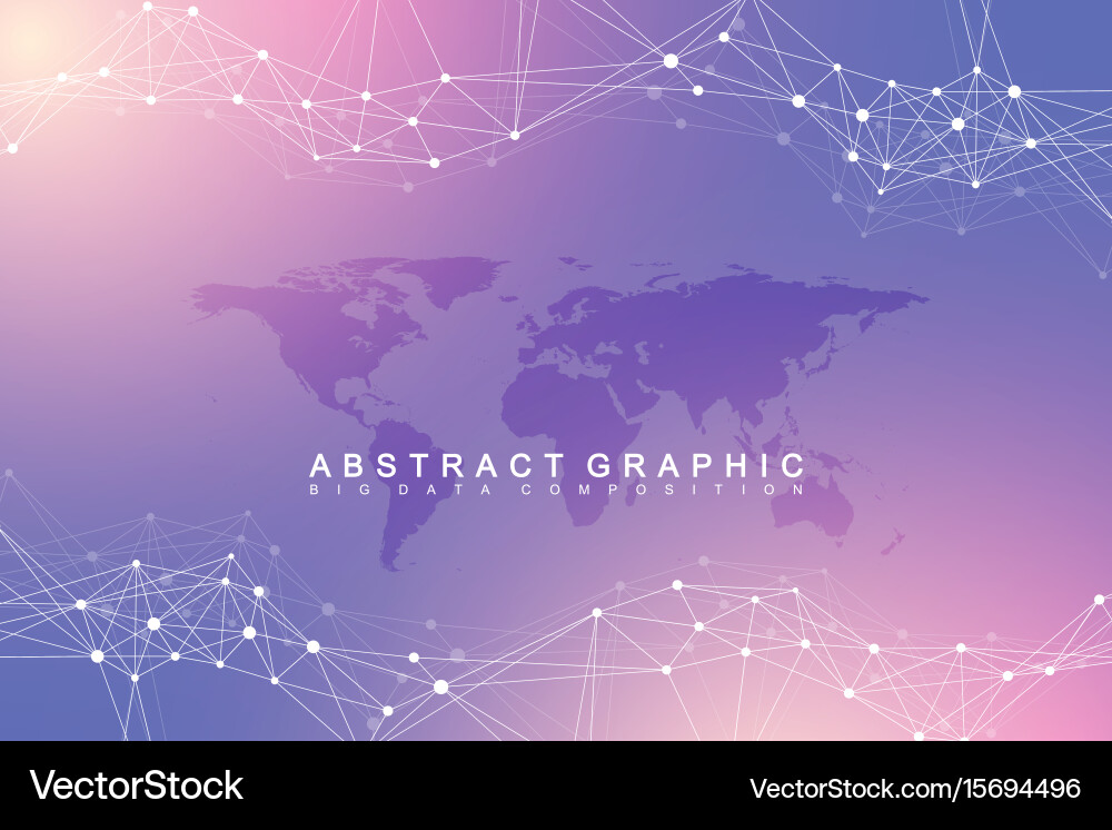 Geometric abstract background with connected line vector image
