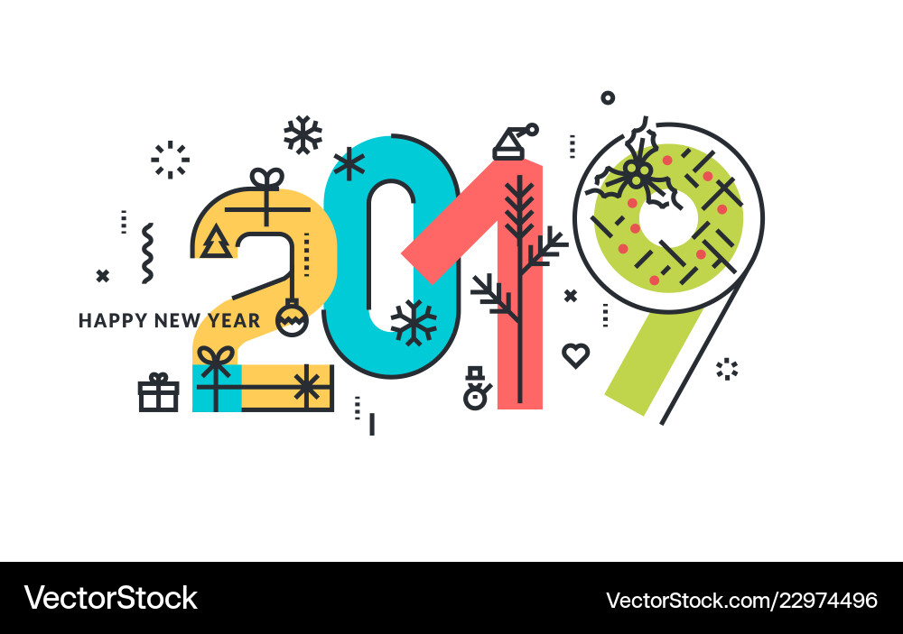 Happy new year 2019 Happy new year 2019 vector image