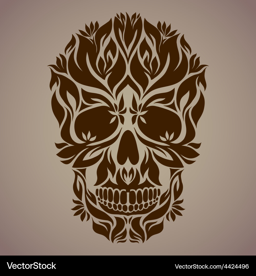 Ornamental art of a skull Vector Image