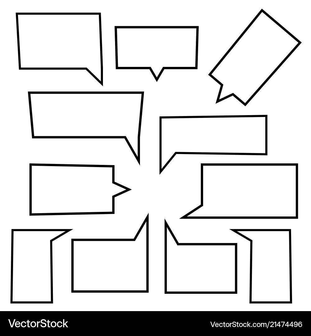 Set of speech bubbles linear icons in shape Set of speech bubbles linear icons in shape vector image
