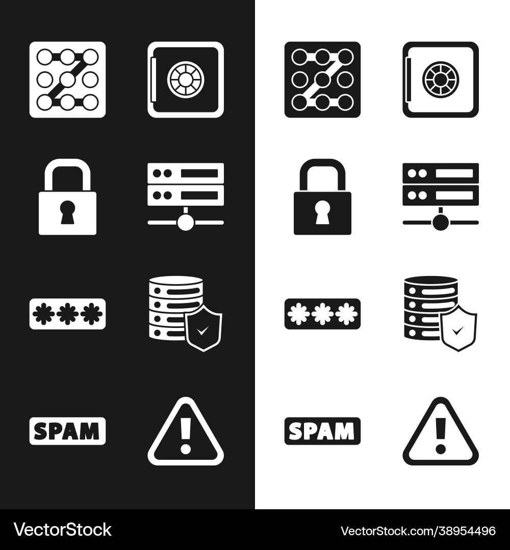 Set server data web hosting lock graphic Set server data web hosting lock graphic vector image