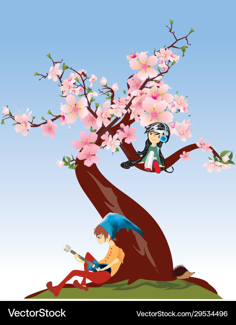 Spring and tree Vector Image