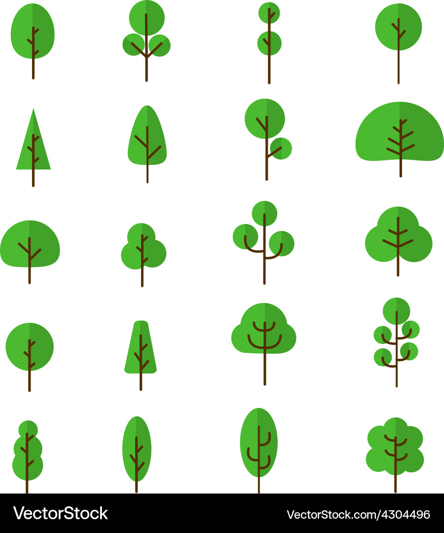 Tree collection 1 Vector Image