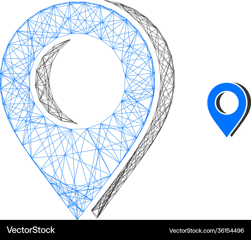 Web mesh map marker shadow icon Web mesh map marker shadow icon vector image