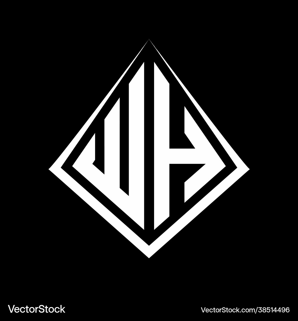Wh logo letters monogram with prisma shape design Vector Image