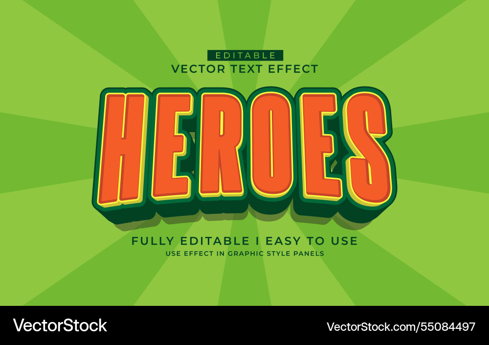 3d editable text effect typography style template 3d editable text effect typography style template vector image