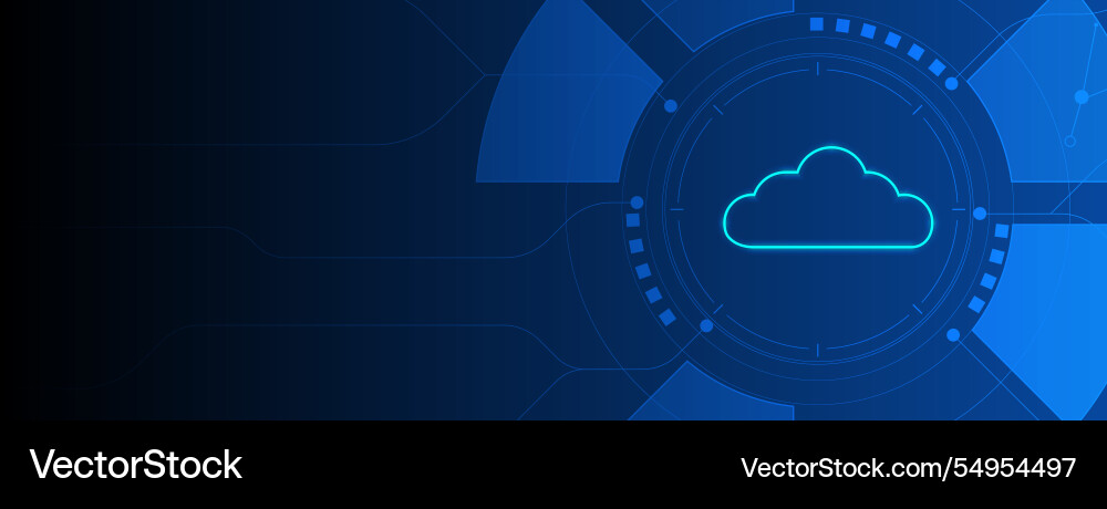 Cloud technology ransfer digital data on circuit Cloud technology ransfer digital data on circuit vector image