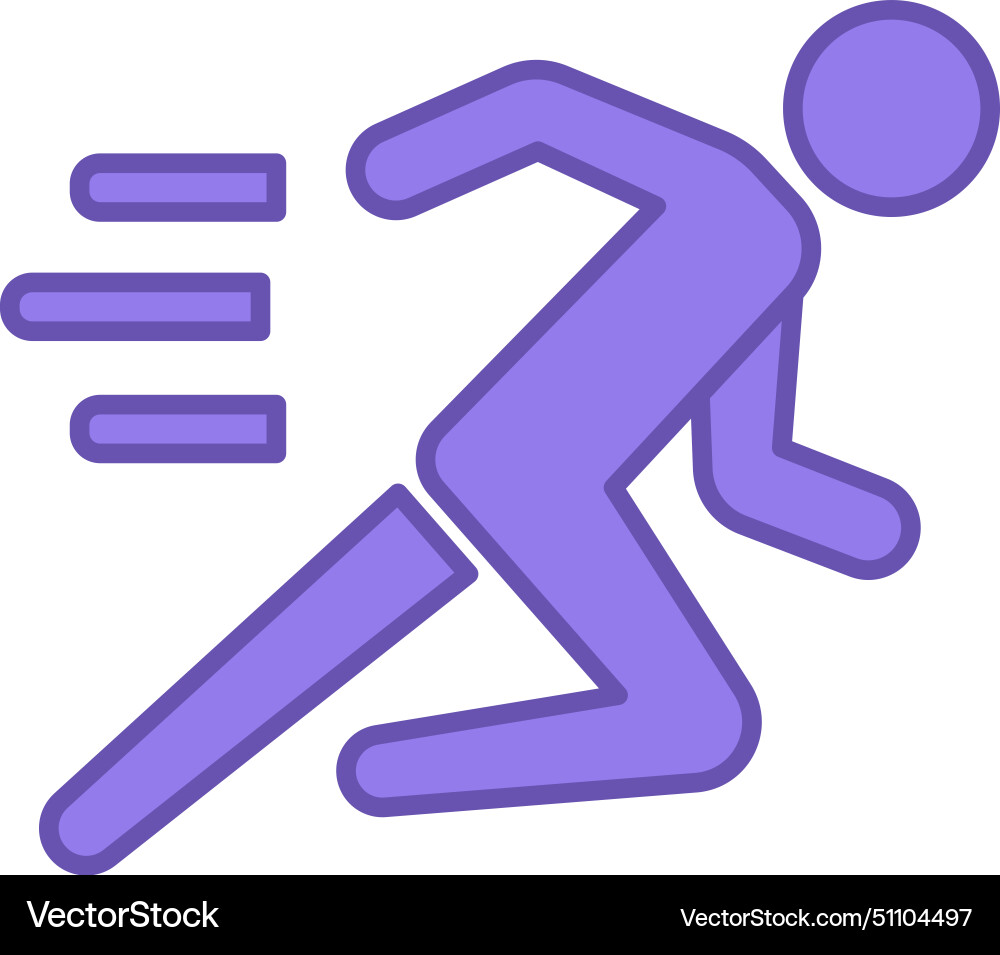 Colored sprint icon of a fast running man Vector Image