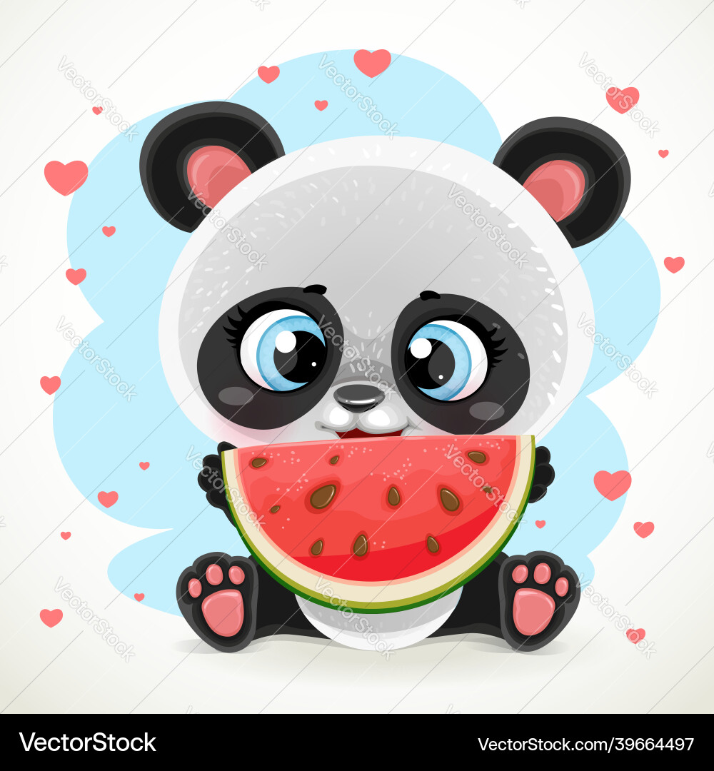 Cute cartoon baby panda sitting on the floor Cute cartoon baby panda sitting on the floor vector image