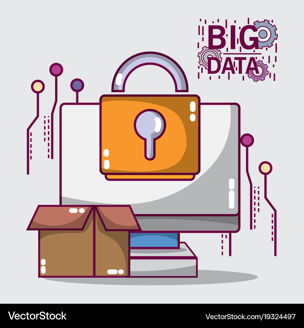 Data server network center technology Vector Image