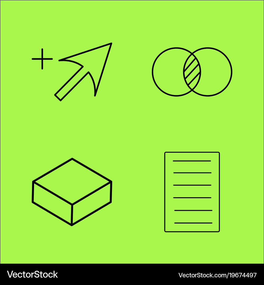Design elements simple linear outline icon set Vector Image