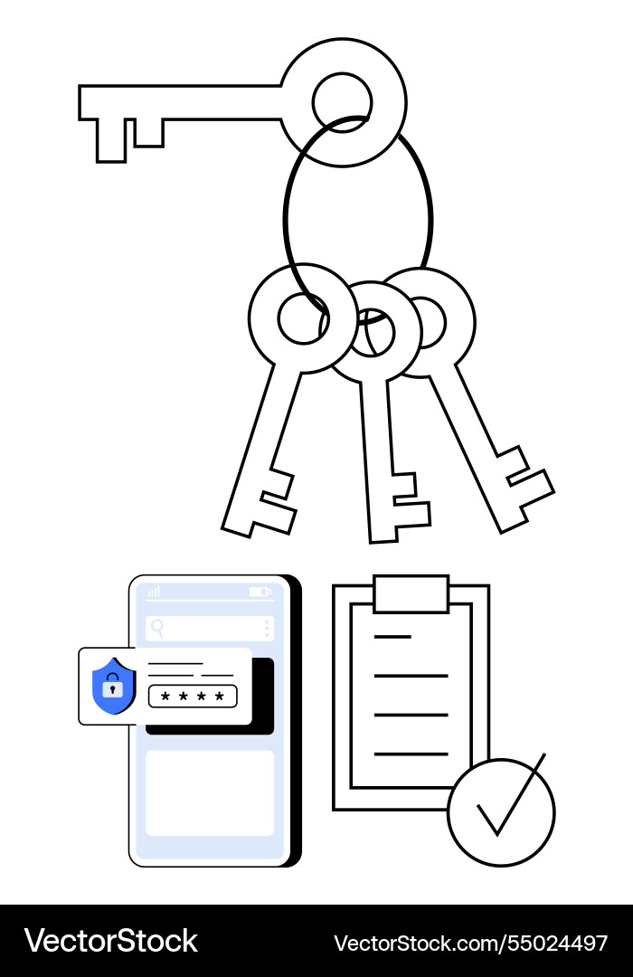 Digital access concept with mobile authentication Digital access concept with mobile authentication vector image