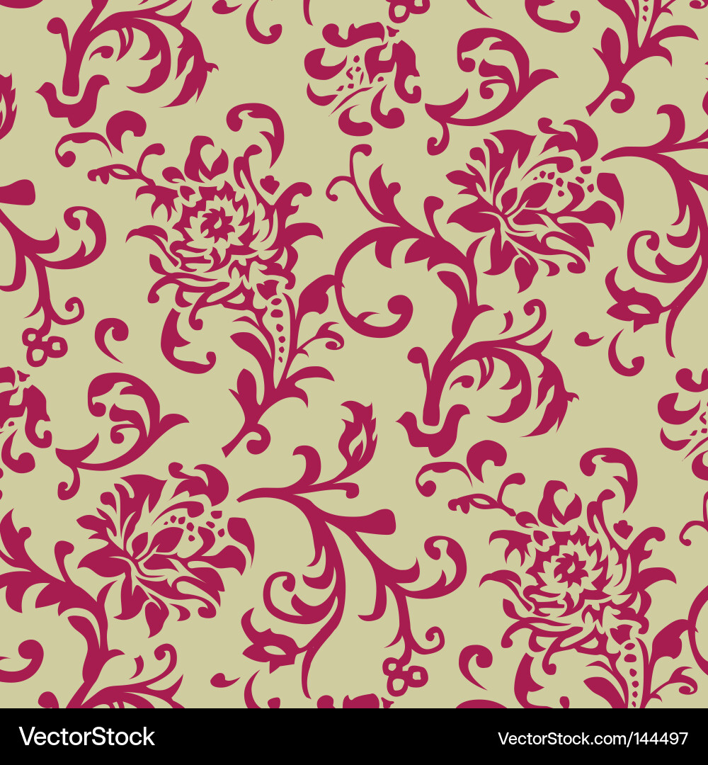 Elegant Floral Scroll Pattern Vector Image