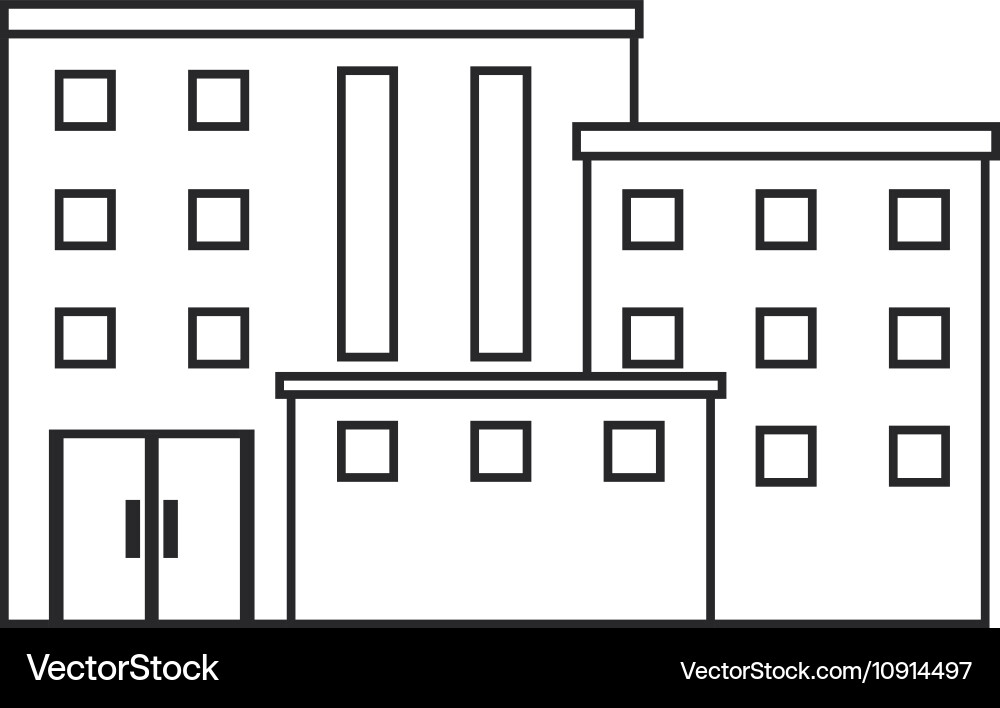 Isolated building with windows design Vector Image