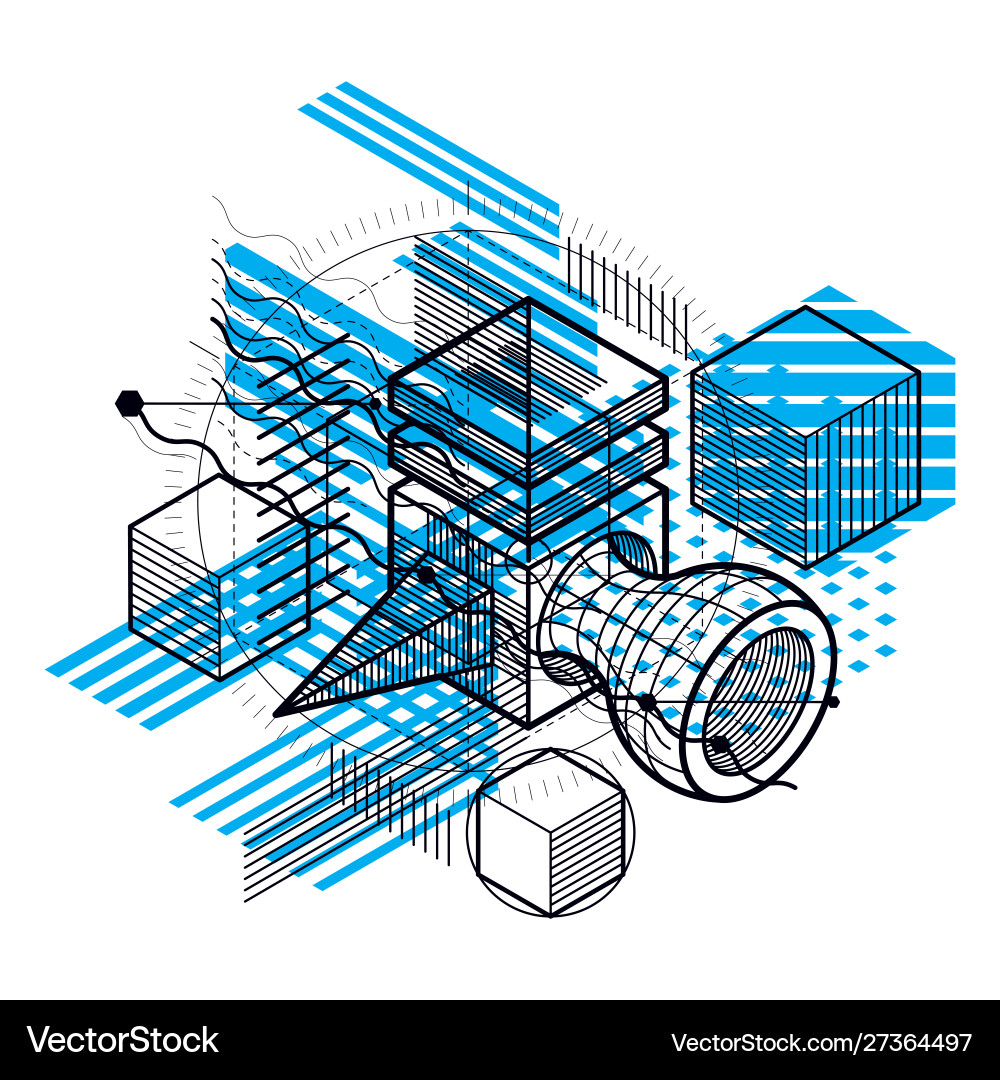Isometric abstract background with lines Vector Image