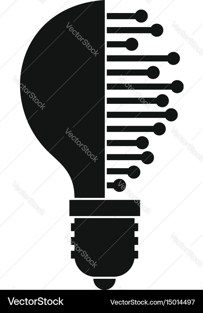 Lightbulb with microcircuit icon simple vector image