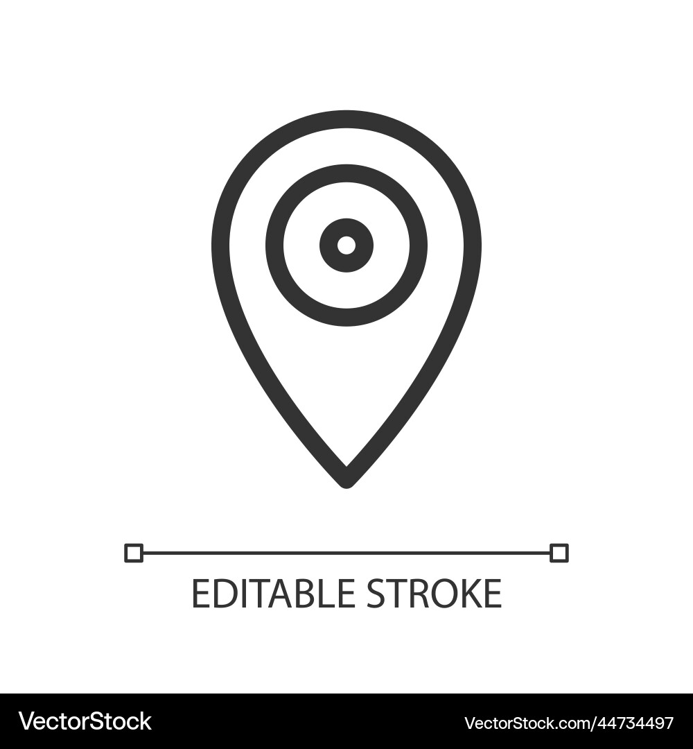Location mark pixel perfect linear ui icon Location mark pixel perfect linear ui icon vector image