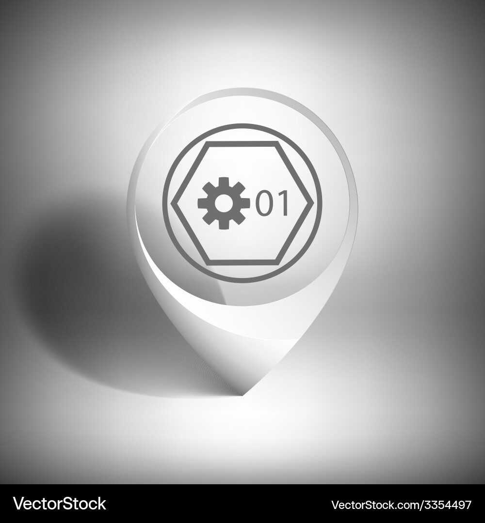 Map pointer white icon template vector image