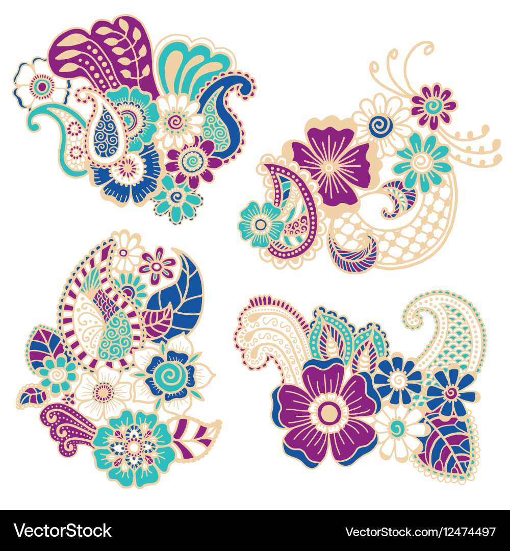Mehndi design patterns Vector Image