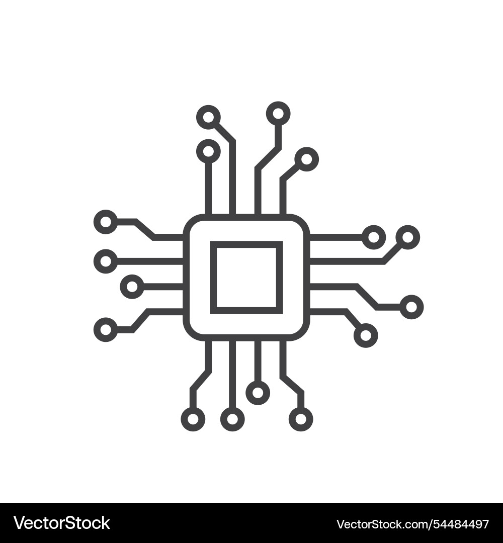 Micro chip processor icon element design template Micro chip processor icon element design template vector image
