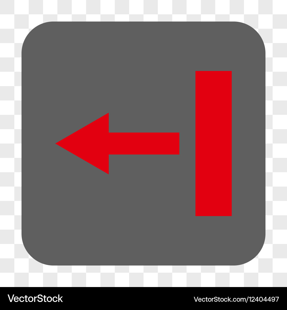 Pull left rounded square button vector image
