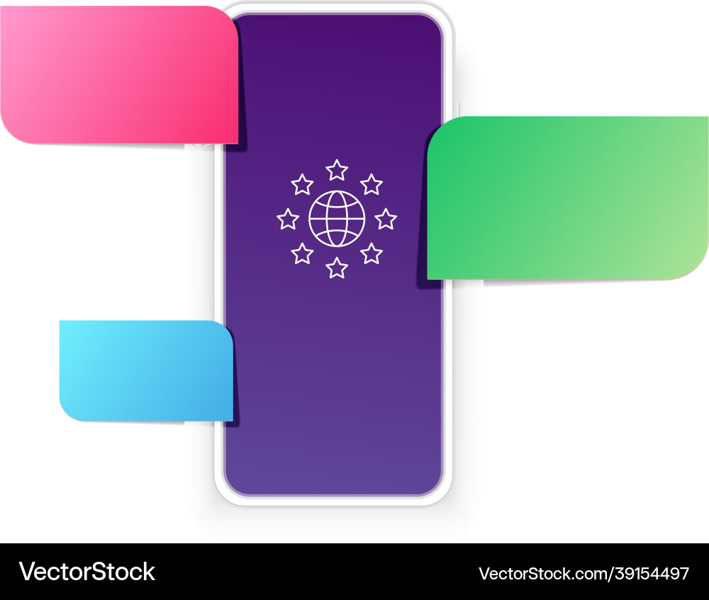 Realistic smartphone mockup isolated white phone Realistic smartphone mockup isolated white phone vector image