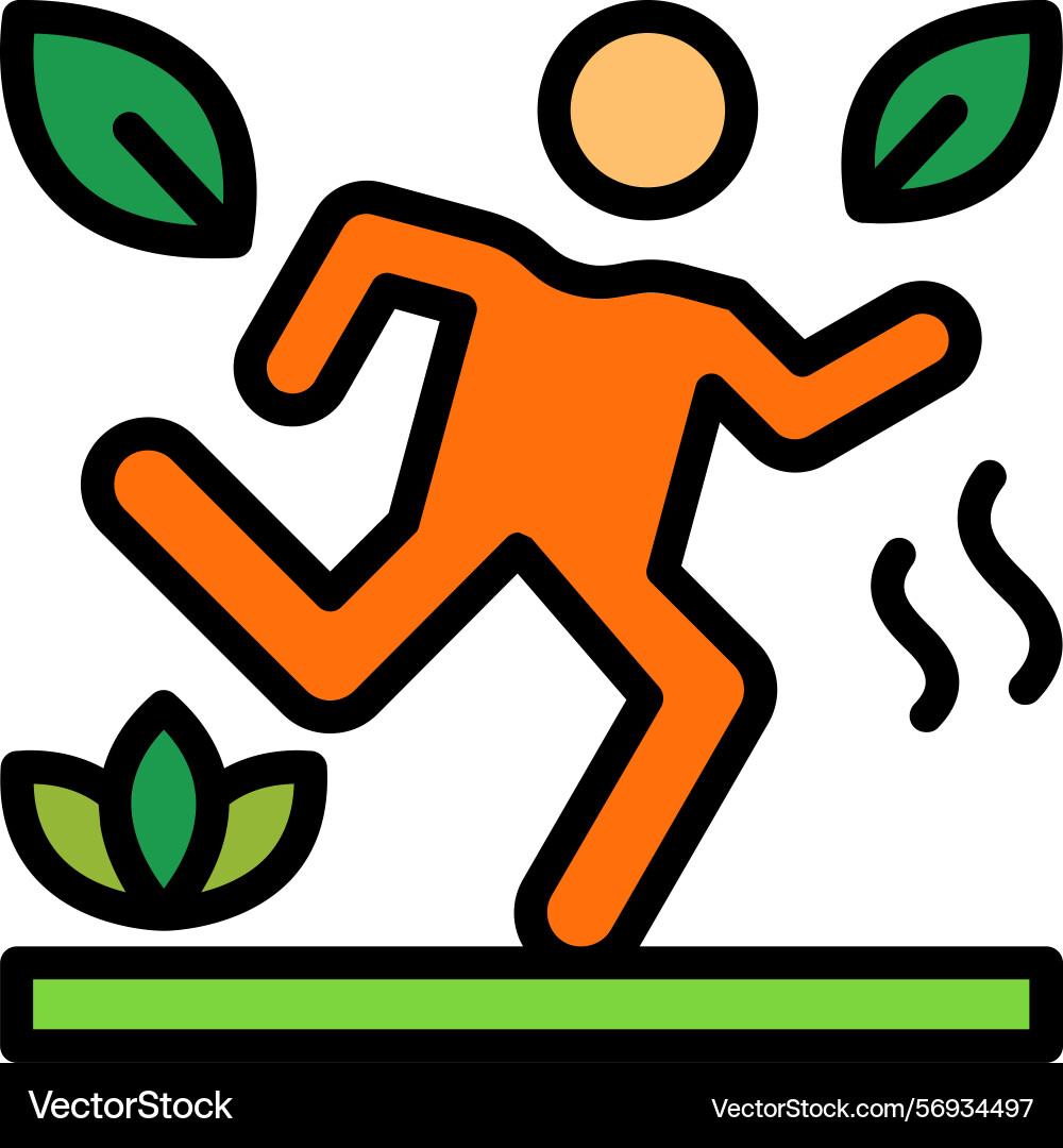 Running line filled style icon design Vector Image