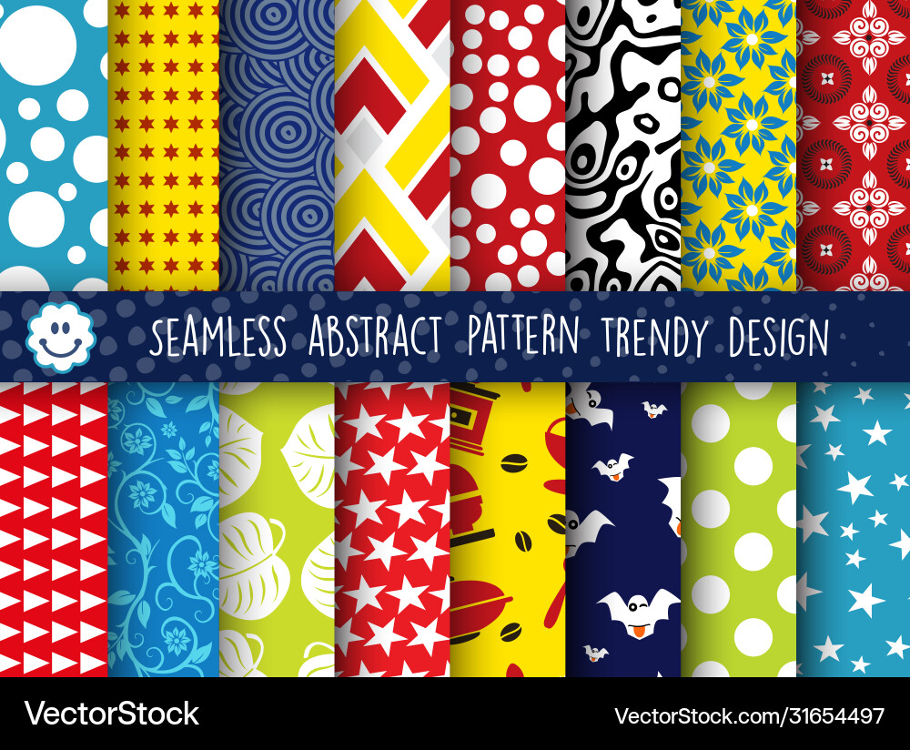 Set colorful pattern collection abstract Set colorful pattern collection abstract vector image