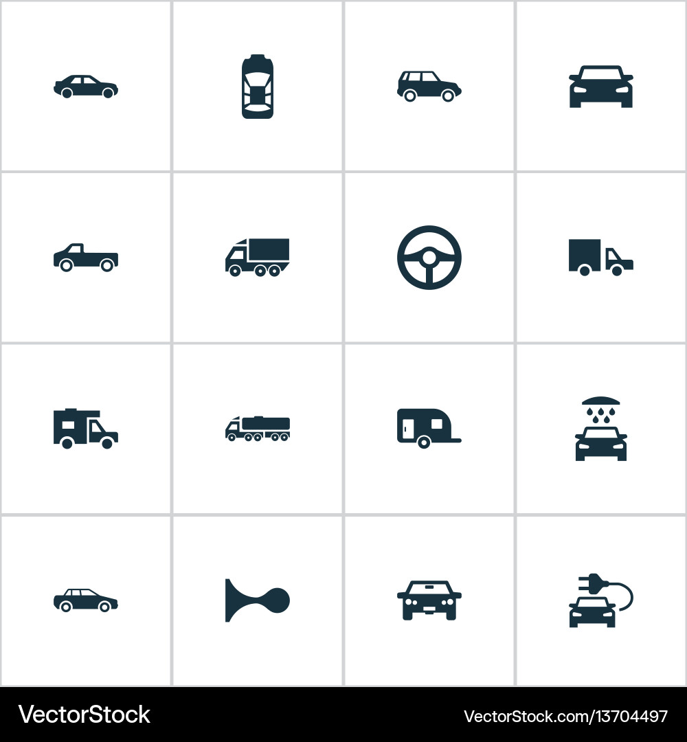 Set of simple automobile icons Set of simple automobile icons vector image