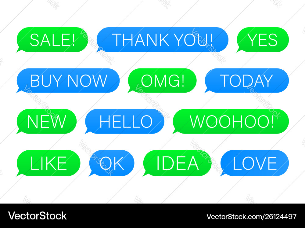 Set sms bubbles messages with dialog words Set sms bubbles messages with dialog words vector image
