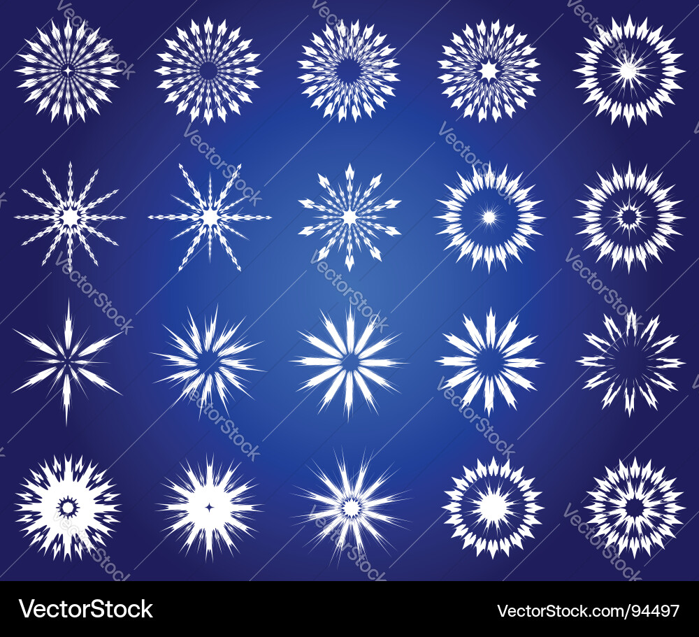 Winter Snowflake Collection Vector Image