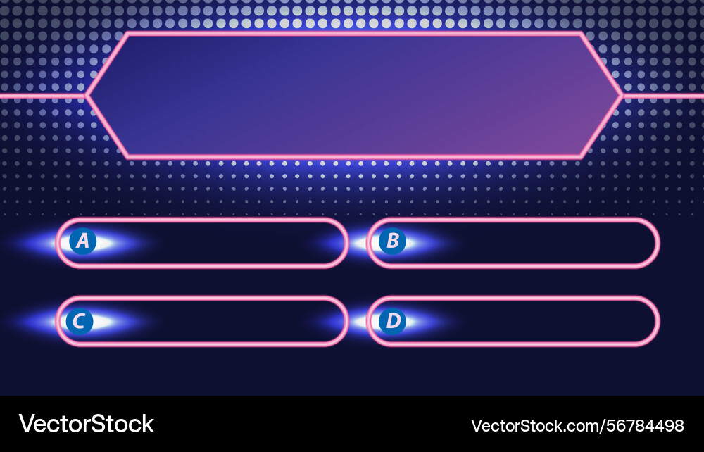 A game show interface with neon colors A game show interface with neon colors vector image