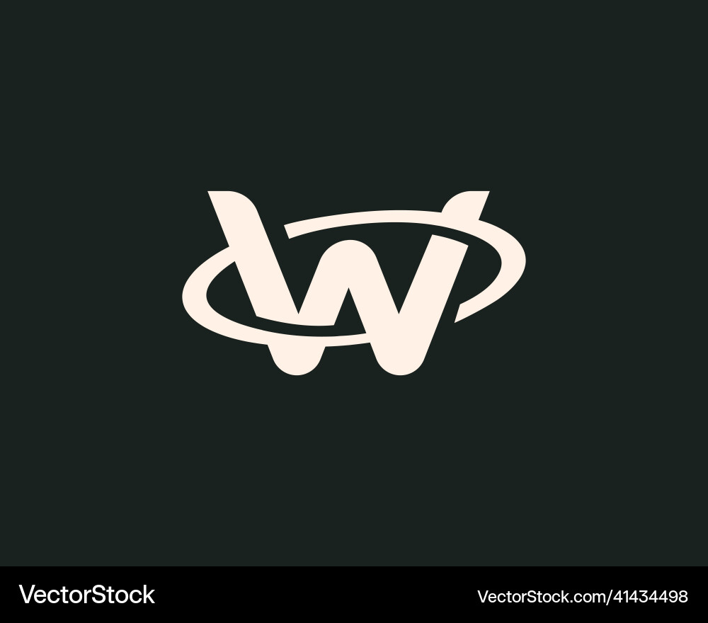 Abstract revolving letter w logo design template Vector Image