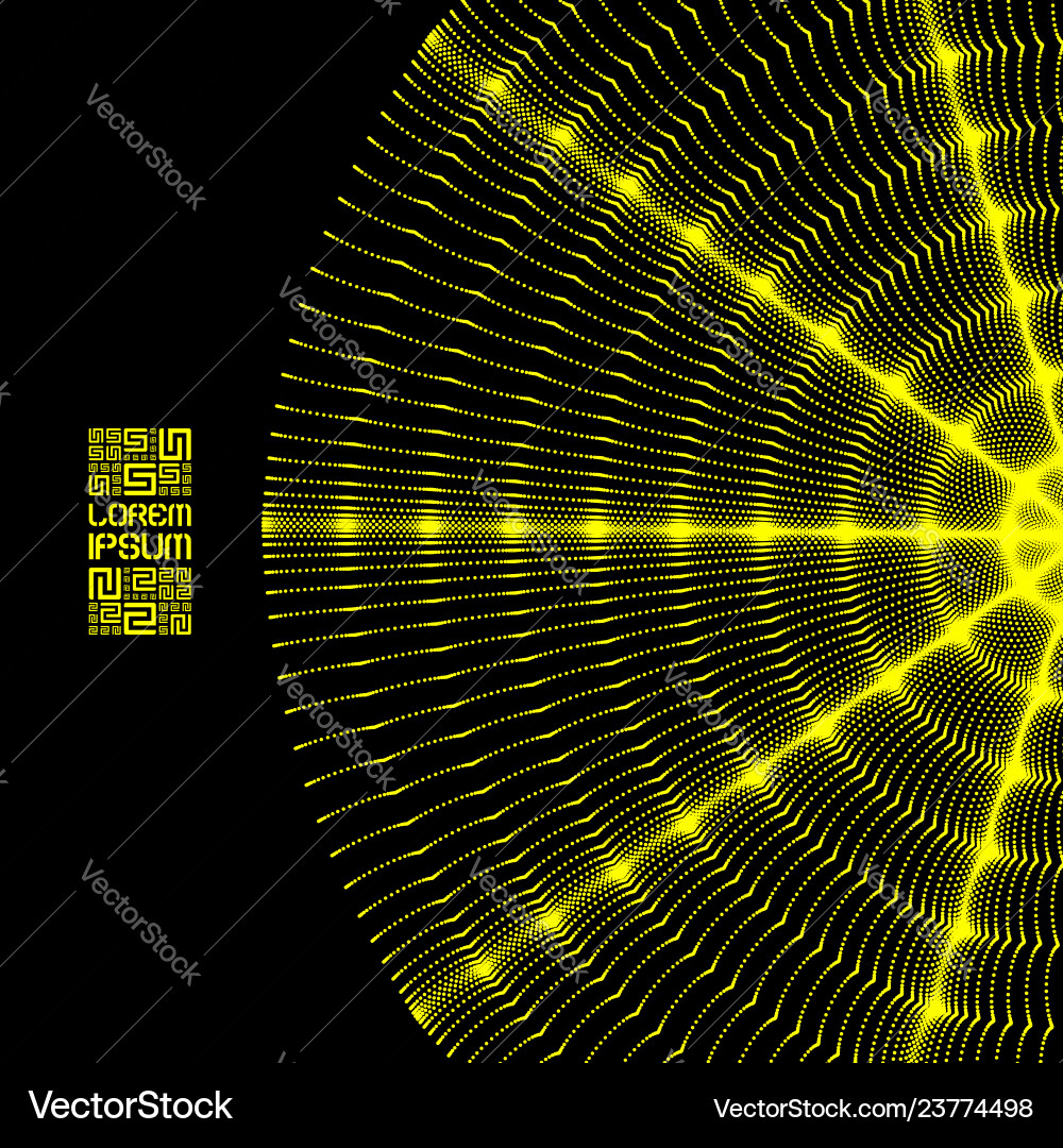 Array dynamic flowing particles 3d grid Array dynamic flowing particles 3d grid Vector Image