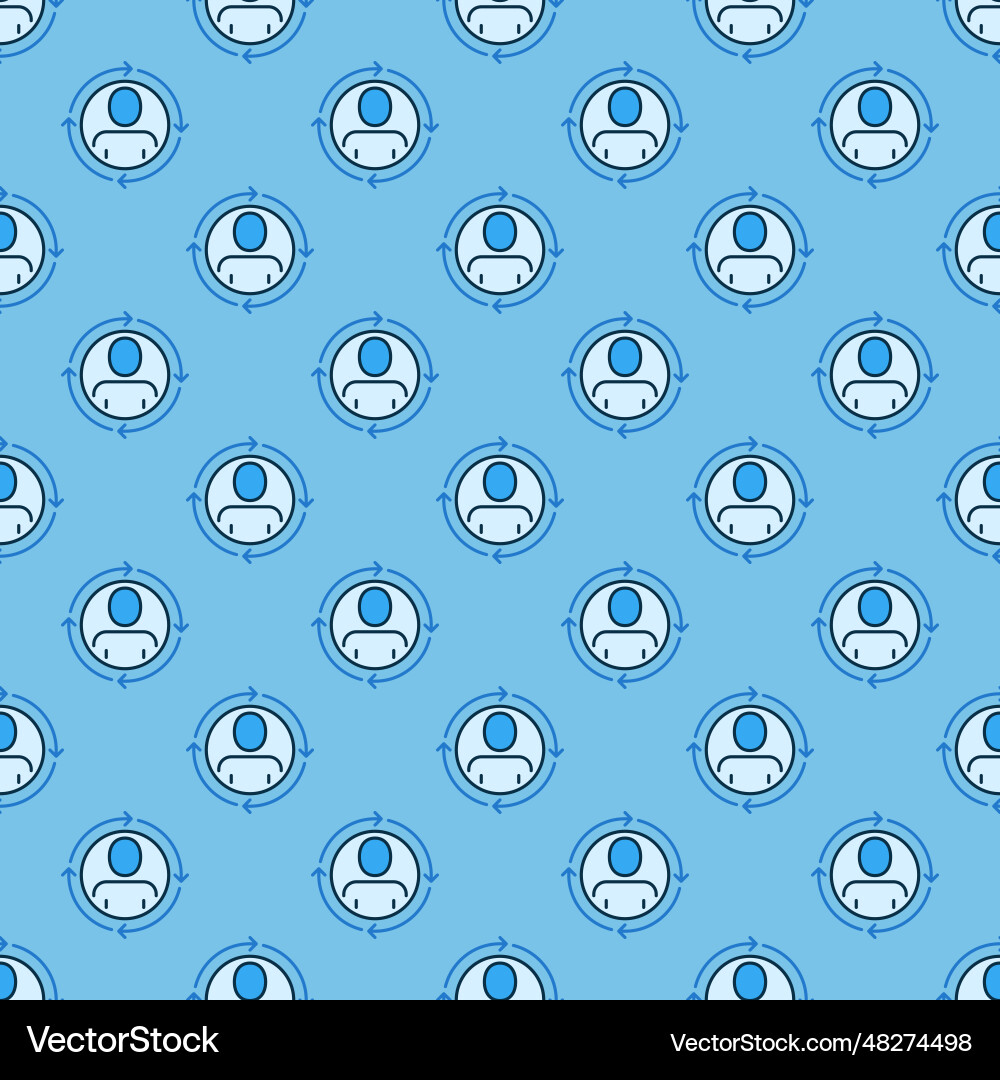 Arrows and circle with man blue seamless pattern Arrows and circle with man blue seamless pattern vector image
