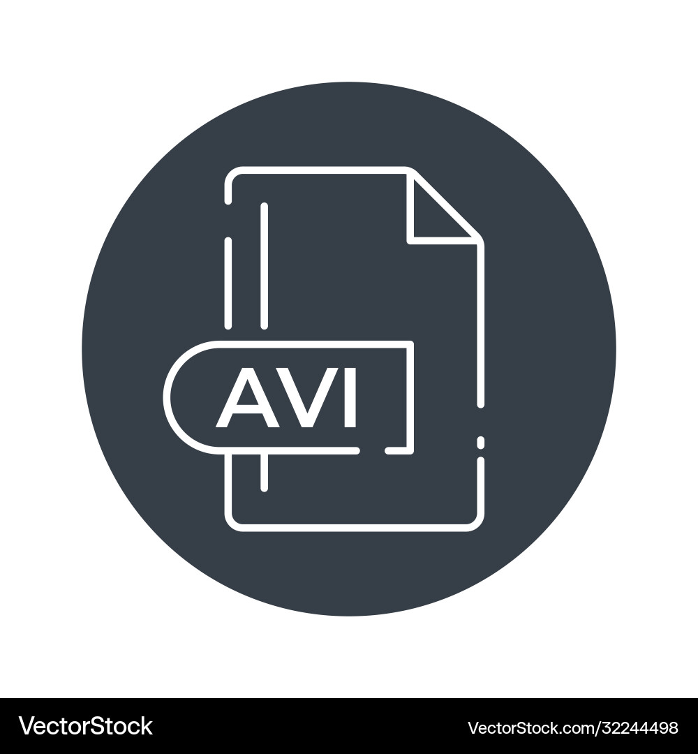 Avi file format icon extension filled vector image
