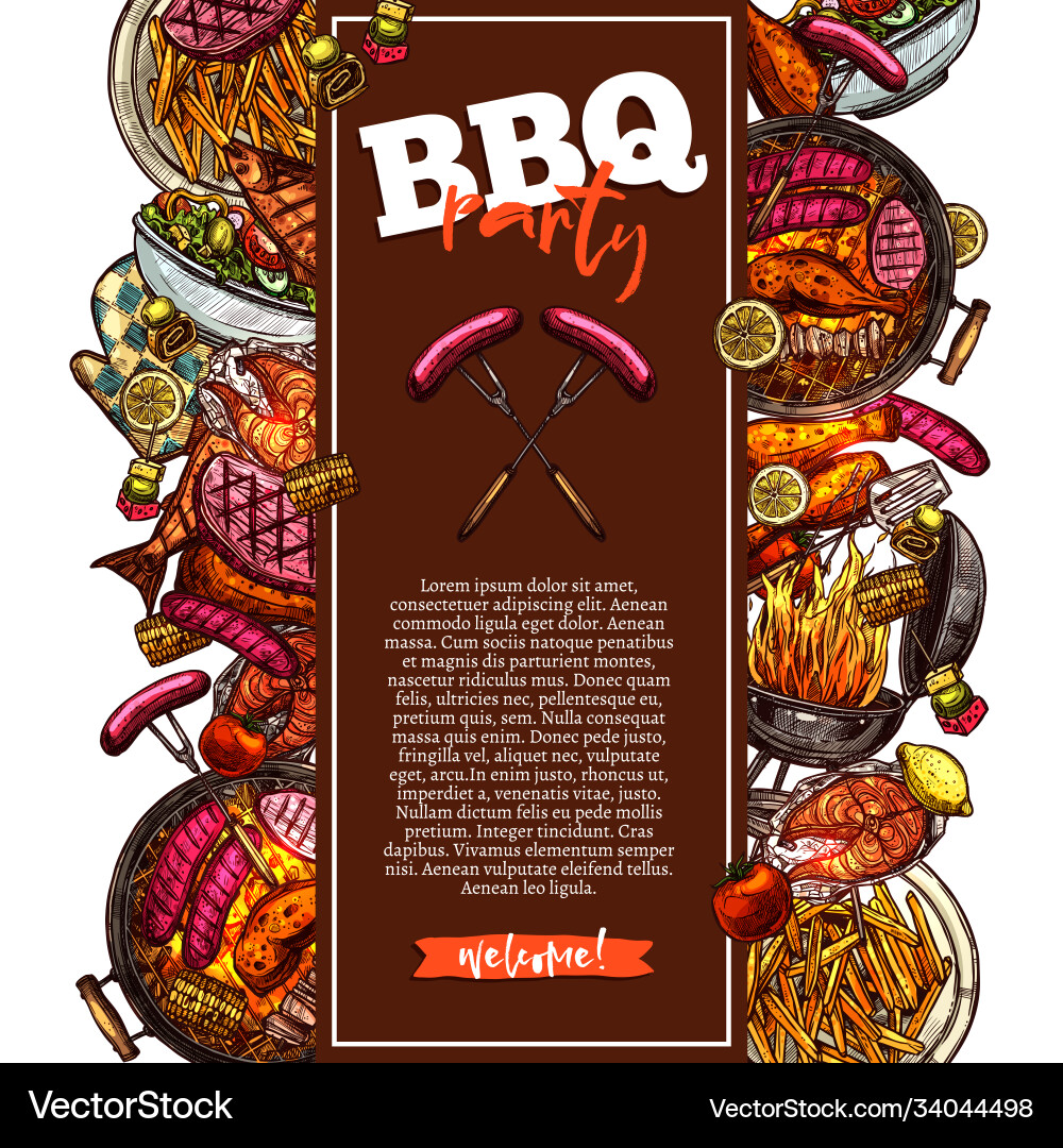 Bbq und Grill Hintergrund Grillparty Einladung Bbq und Grill Hintergrund Grillparty Einladung vektorbild